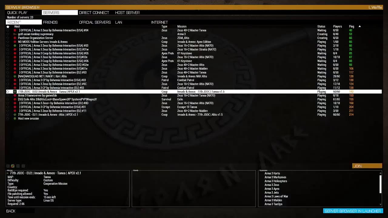 arma 3 servers that dont require apex arma 3 servers that dont require apex