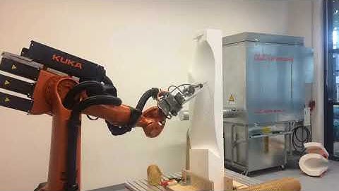 Kuka wire-cutting and milling time-lapse