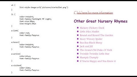 8. HTML, CSS and JavaScript: List and Hyperlink Styles