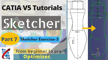 CATIA Tutorials for Beginners : Sketcher module : exercise 3