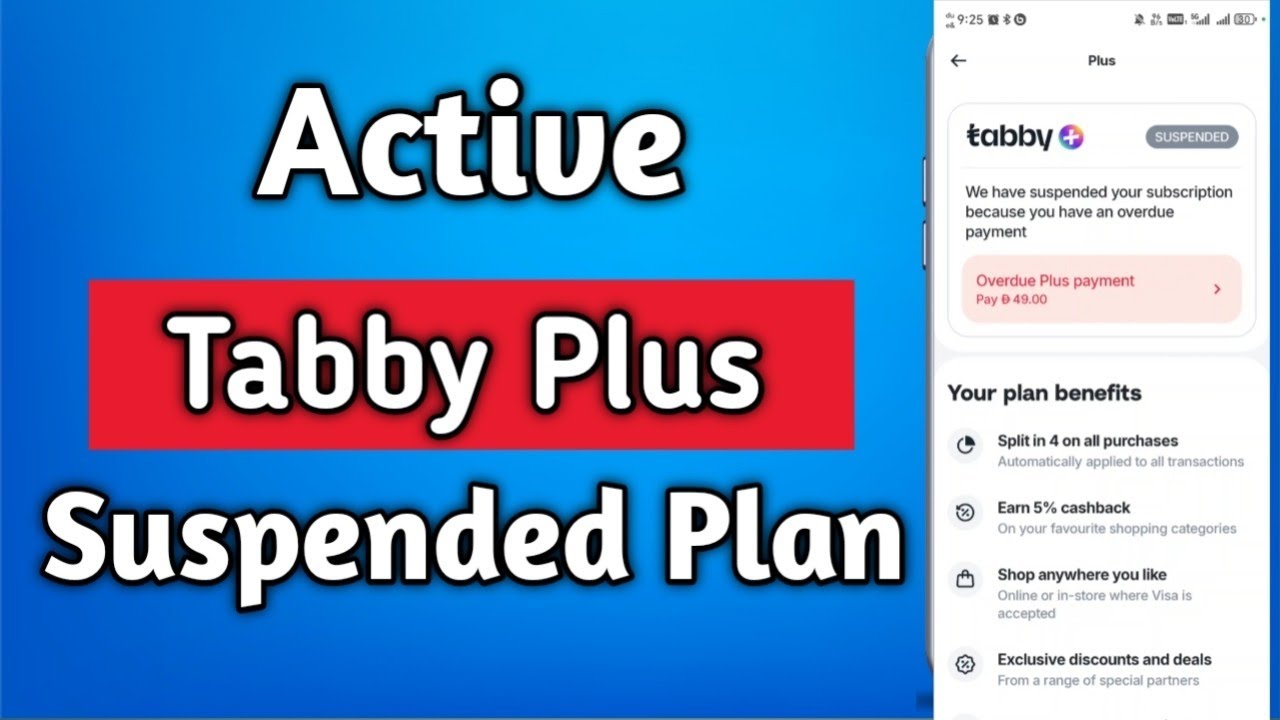 How to Reactivate Suspended Tabby Plus Subscription Plan | Active Tabby Plus