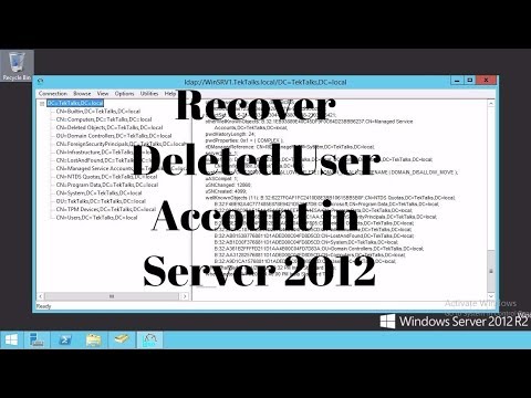 How to restore deleted user account in windows server 2012