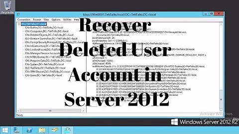 How to restore deleted user account in windows server 2012