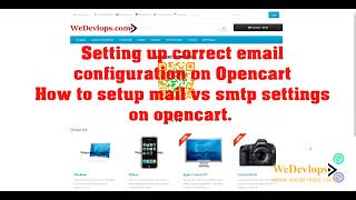 Setting up correct email configuration on Opencart using mail and smtp