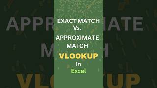Exact Match Vs. Approximate Match in Vlookup in Excel #vlookupformula #vlookupinexcel