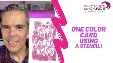 pretty one layer and one color card using a stencil