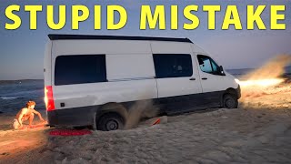 Van Stuck Deep On The Beach In Baja Mexico