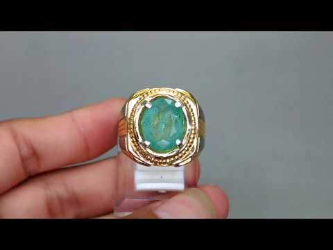 Cincin Batu Akik Zamrud Emerald Beryl asli (Kode 1618). 