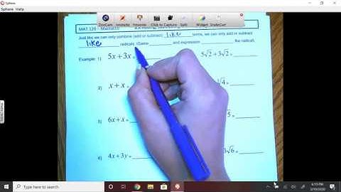8.4 # 1- 8 Video Notes Adding & Subtracting Radicals