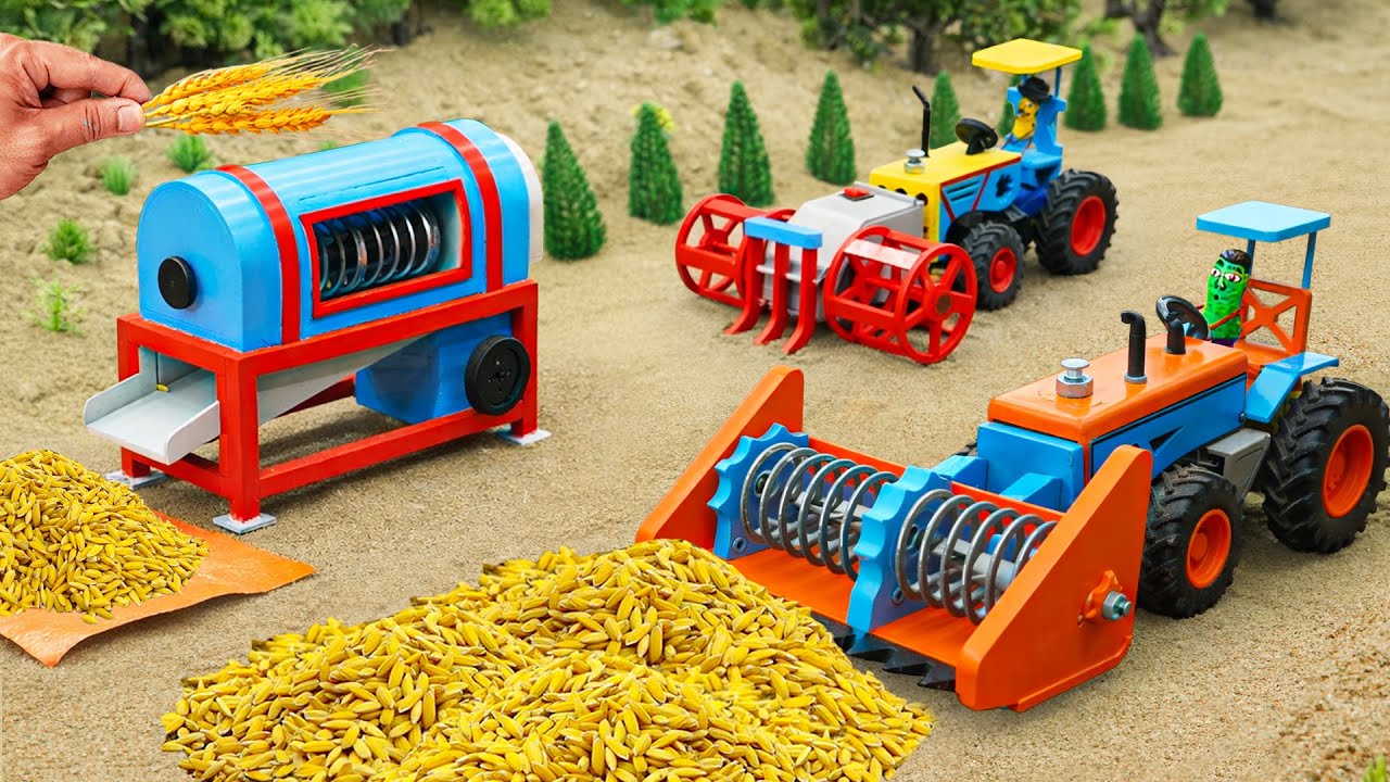 Top most Creative DIY Stronger Rice Harvester Machine | DIY Mini Thresher | HP Mini DIY Tractor
