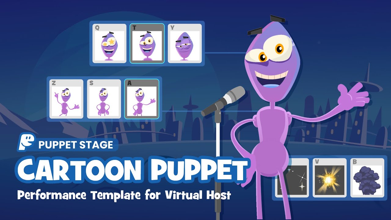Cartoon Virtual Performance Cartoon Puppet: Performance Template for Virtual Host | Cartoon ...