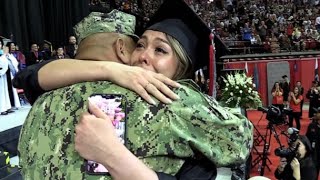 Navy Father Surprises Daughter at College Graduation