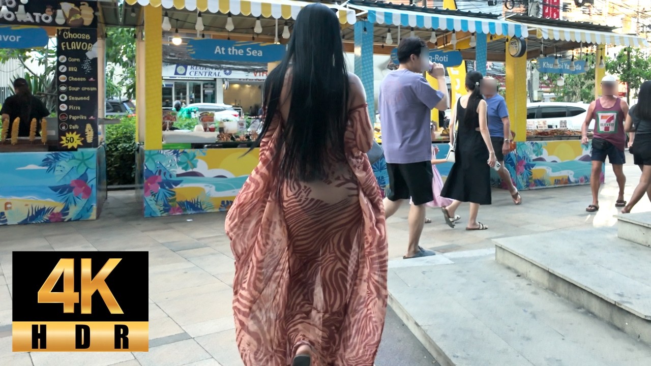 Pattaya 4K Walk Beach Road , TREE TOWN, The Season for light clothing has Arrived! Thailand 2026.