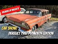 Salon automobile de banlieue de plymouth sport de 1957 abandonn pendant des dcennies frachement sorti des bois  dtails de mopar