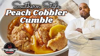 Peach cobbler Southern style crumble | How to make peach cobbler crumble