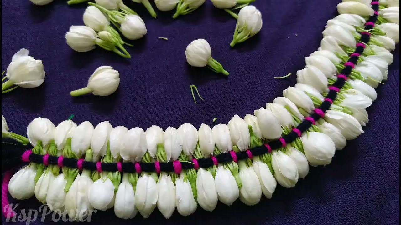 SAMBAC JASMINE Flowers GarlandGarland making ideasKspPowerDIY