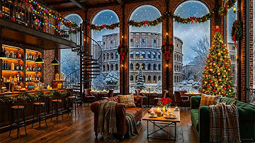 Cozy Christmas Café in Rome ☕ | Relaxing Holiday Jazz & Warm Winter Ambience for Study, Work