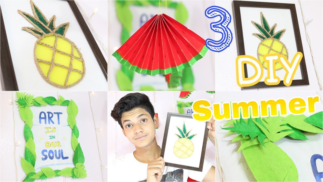 3 DIY summer wall decor | Tropical and easy decoration idea for your