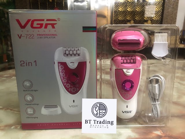 VGR V-722 Lady Epilator Set 2 in 1 - YouTube