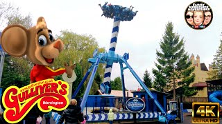 New OverDrive - frisbee ride - POV - Gullivers World Theme Park Warrington Liverpool UK 4K