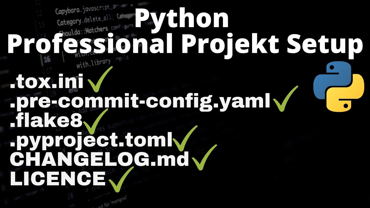 Python Professional Projekt Setup - Entwickle wie ein Profi - YouTube