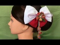 リボンの髪飾り作り方 2  七五三髪飾り 盆踊り  ハンドメイド髪飾り How to make ribbon hair  clip