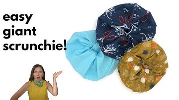 Make a cute giant scrunchie!  Easy DIY sewing tutorial!