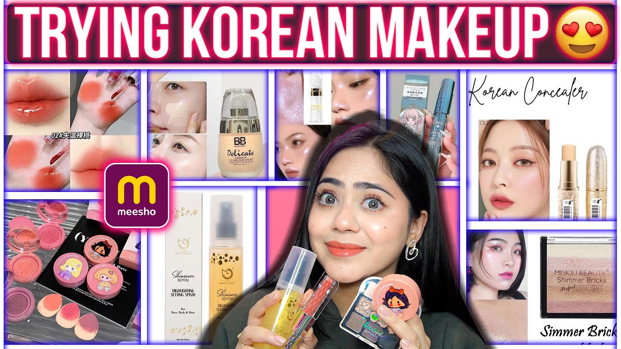 Trying All Cute😍Korean Makeup from Online Meesho 💕| Starts At ₹126/-only | Ronak Qureshi.
