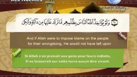 Quran Translation in English & French Chapter16 ترجمة القرآن سورة النحل إنجليزي وفرنسي