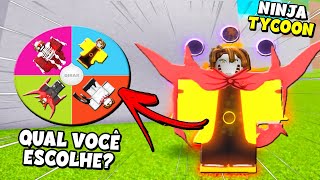 GIREI A ROLETA SECRETA DE TODAS TRANSFORMAÇÕES NO NINJA TYCOON | PEGUEI A MELHOR (ROBLOX)