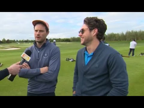 Jamie Dornan and Niall Horan on the golf course ahead of JP McManus Pro-Am in Ireland