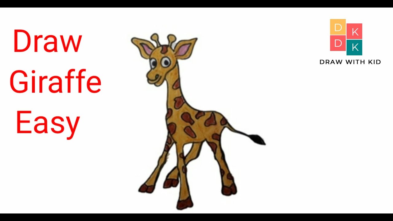 How to draw a giraffe step by step | Easy for beginners | Coloring