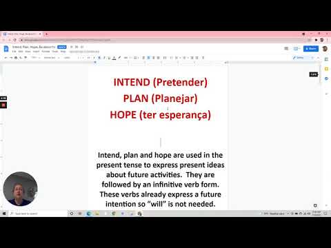 Verbs plan, hope, intend, to be about to