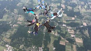 Jump #629 8 Way at the Ranch - Minor Parachute Malfunction - Line twists.