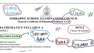 2026 O LEVEL MATH SYLLABUS A SPECIMEN PAPER 