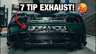 This is the WORLDS CRAZIEST Exhaust! Twin Turbo Lamborghini gets SPICY!