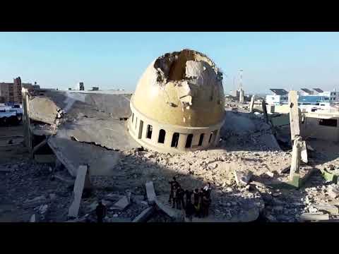 Drone shows call to prayer at damaged Gaza mosque