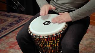 Meinl Percussion 12" Rope Tuned Travel Djembe, Synthetic Head (Pat.), Simbra (PADJ5-L-F)