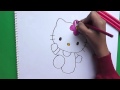 Dibujando y pintando a Hello Kitty - Drawing and painting to Hello Kitty