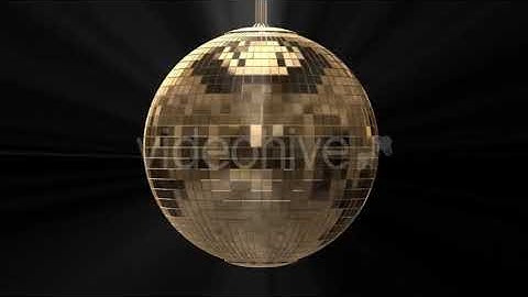 Golden Shiny Disco Ball on Black Background | Motion Graphics - Envato elements