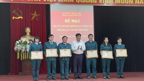 Hội thi cán bộ giảng dạy chính trị trong LLVT huyện Thạch Thất năm 2023