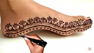 Easy & Beautiful Feet Mehndi Design 💫 | Stylish Foot Side Mehndi Design Step By Step | Rakhi Special