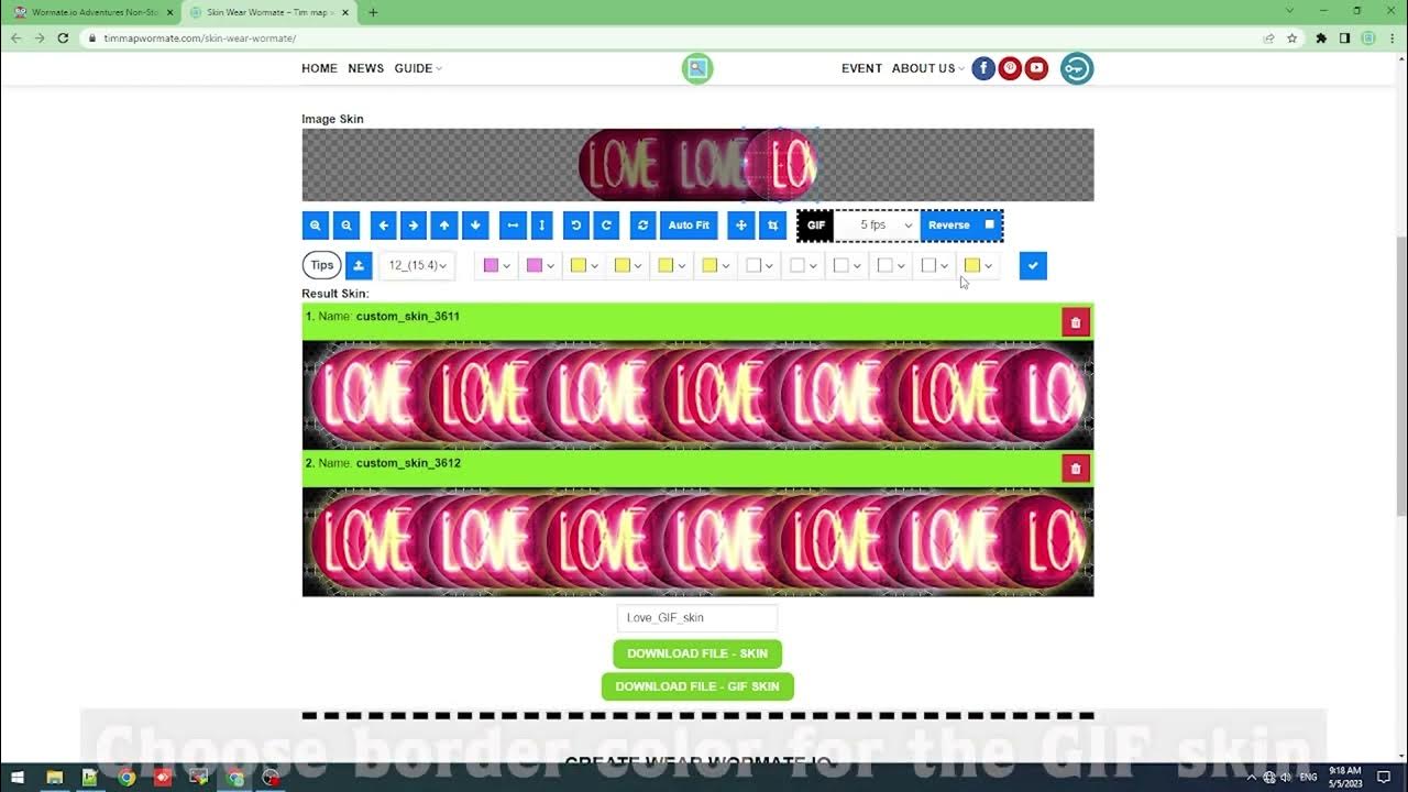 Create gif skin wormate io extension t m map wormate tmw youtube