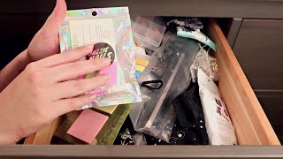 ASMR Drawer Organization 👛 🧵 Soft-Spoken to Whisper, Rummaging + Crinkles✨old school asmr