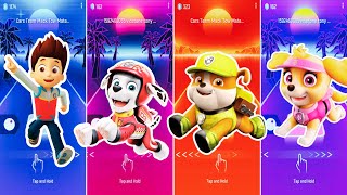 Paw Patrol Mighty Movie Heroes RYDER 🆚 MARSHALL 🆚 RUBBLE 🆚 SKYE at Tiles Hop EDM Rush Episode 🎉🎶