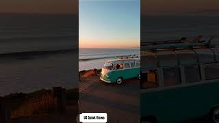 Cliff road + surf van = freedom in 15 seconds. 🌊🚐