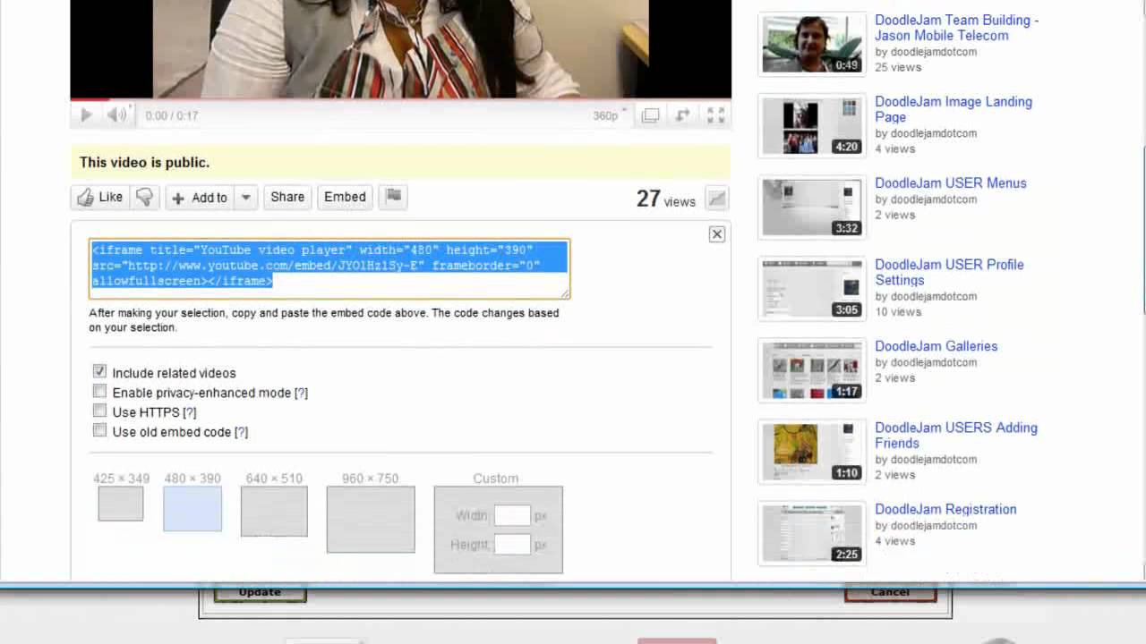 DoodleJam SESSIONS Embedding Video