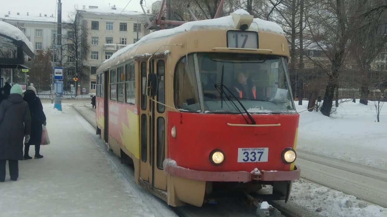 Поездка на трамвае Tatra T3SU 337, маршрут 17, Екатеринбург