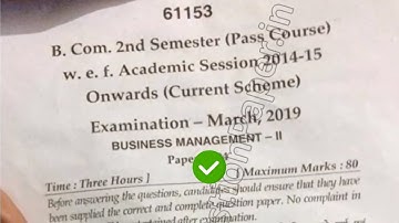 2019 Mdu BCom Pass Re appear 2nd Sem Business Management Question Paper