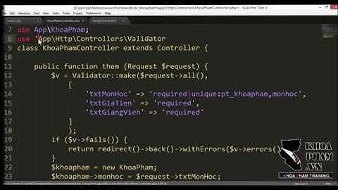 38 Bài 37  Tìm Hiểu Về Form Request Trong Laravel 5 x Phần 4   Lập Trình Laravel Khoa Phạm